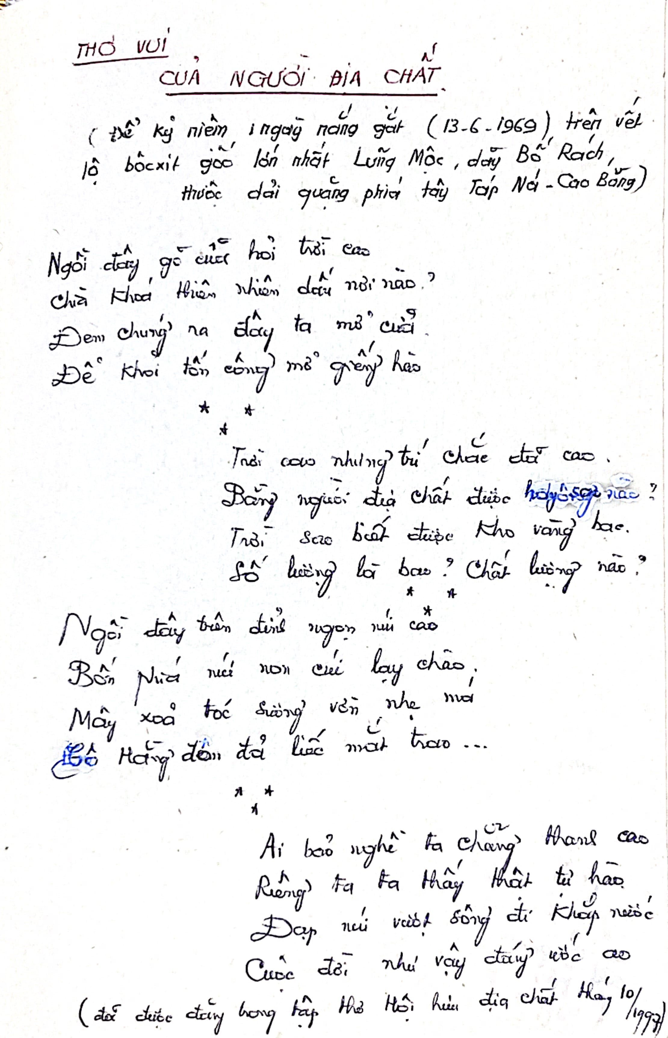 Thơ Vui Của Người Địa Chất