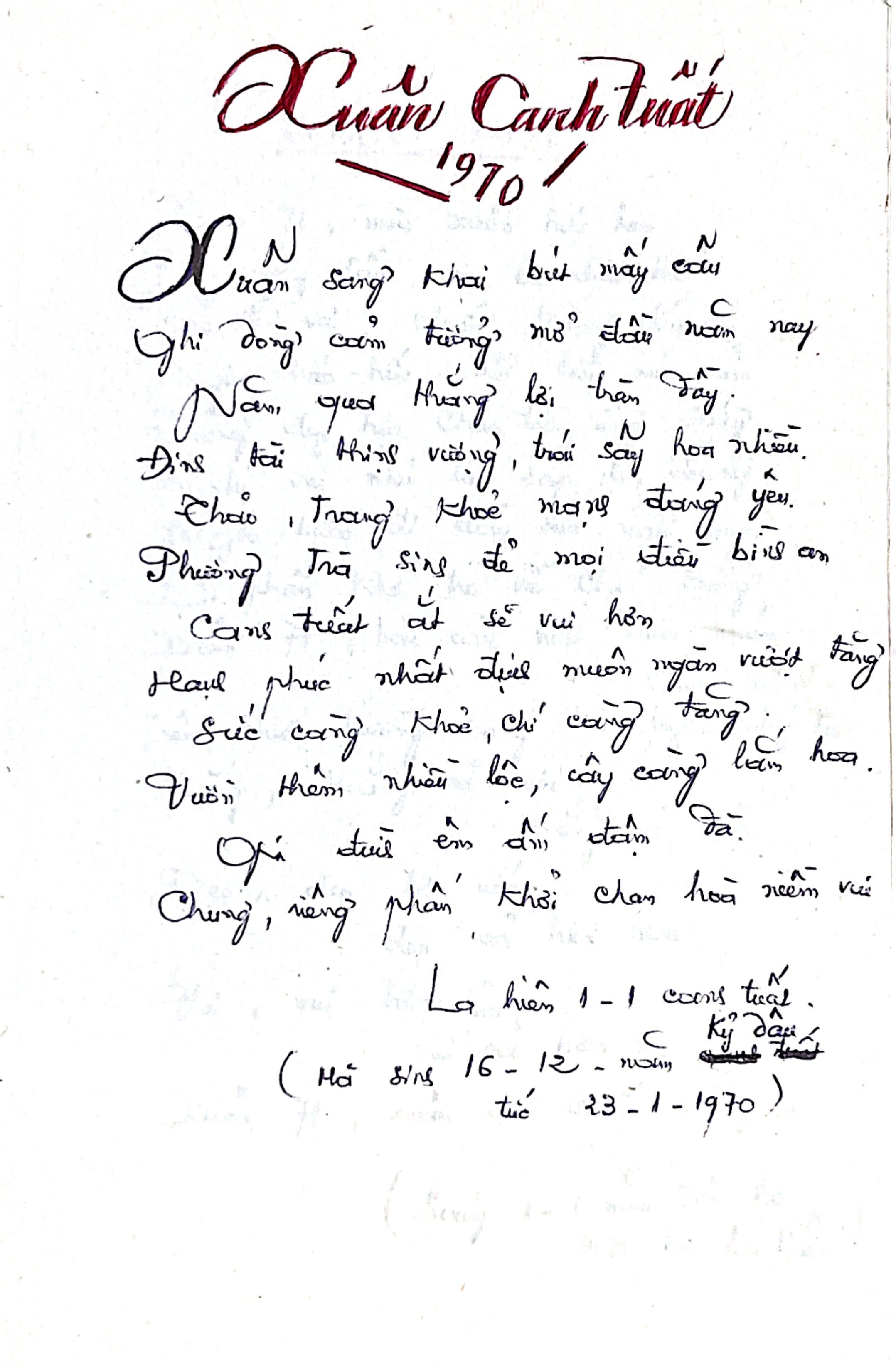 Xuân Canh Tuất 1970