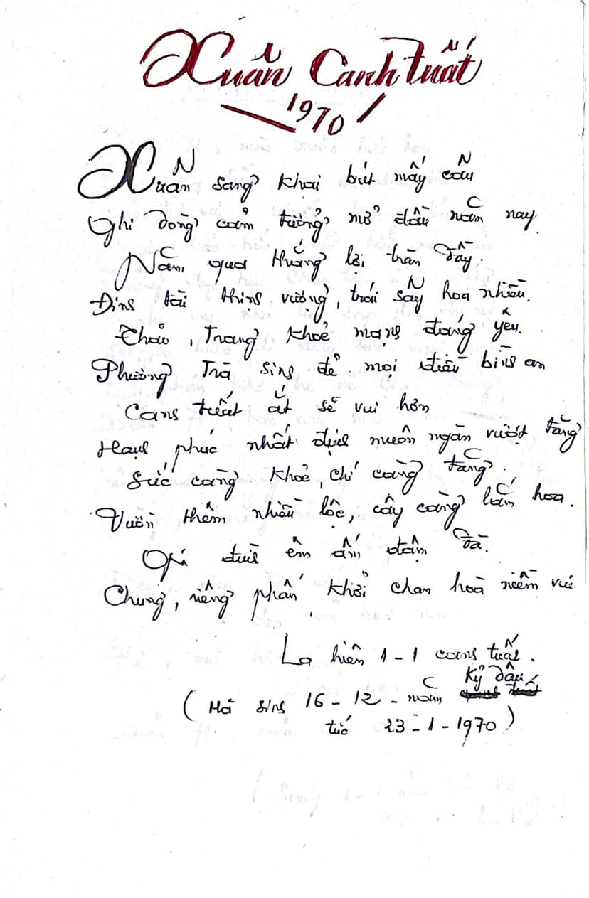 Xuân Canh Tuất 1970 - Trang 1