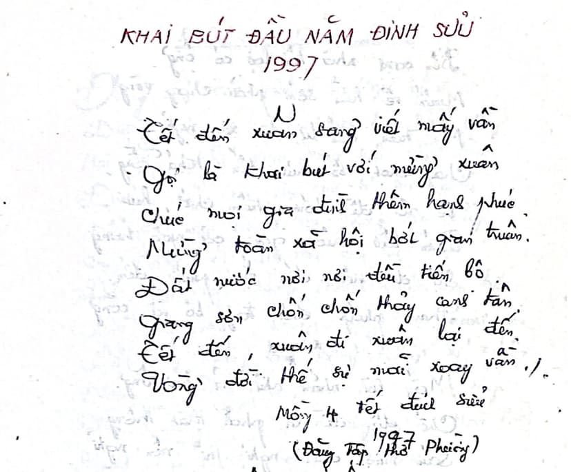 Khai Bút Đầu Năm Đinh Sửu 1997 - Trang 1